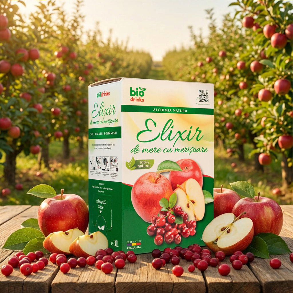 Suc de mere cu merișoare 3L – Biodrinks 100% natural, fără zahăr adăugat