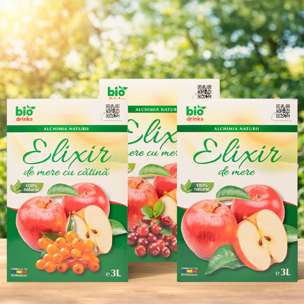 Pachet mixt 3 × Suc 3L – Mere, Mere cu cătină & Mere cu merișoare - Biodrinks